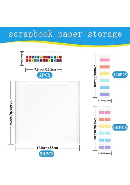 50 Parça 30X30 Inç Koleksiyon Defteri Kağıdı Depolama Temizle Koleksiyon Defteri Kağıdı Depolama Organizatör Vinil, Kart Stoğu, Fotoğraflar ve Çizimler (Yurt Dışından)
