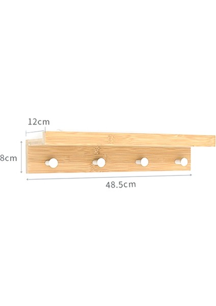 Kelime Fıçı Tahtası Raf Duvar Asılı Duvar Bambu Kanca Raf Raf Duvar Rafı 4 Kanca (Yurt Dışından)