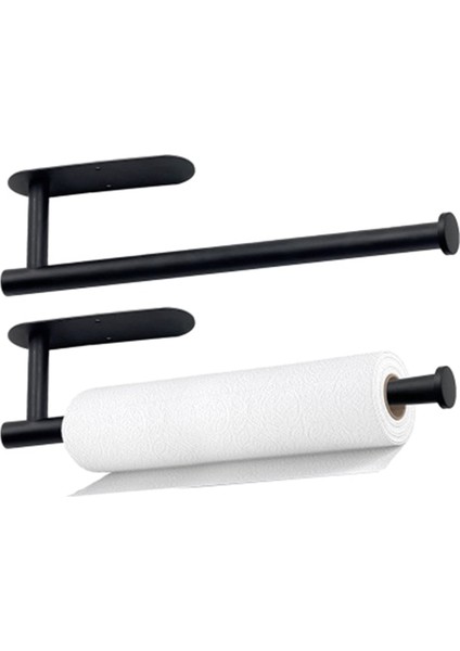 2'li Çok Yönlü Kağıt Havluluk, Paslanmaz Çelik Siyah Duvara Montajlı Veya Kendinden Yapışkanlı (Yurt Dışından)