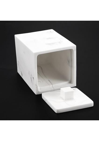 2 Adet Pamuklu Çubuk Tutucu Reçine Tahıl Desen Pamuk Pedler Saklama Kutusu Makyaj Organizatör Kutusu Kürdan Fırçalar Tutucu Kavanoz Ev Için (Beyaz) (Yurt Dışından) fırsatları