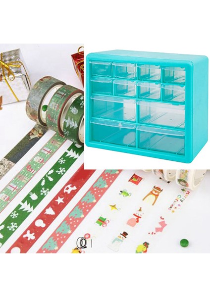 Masaüstü Depolama Organizatör 12 Çekmeceli Masaüstü Zanaat Çekmece Sandığı Plastik Masaüstü Saklama Kutusu Süsleme Sanatı Dıy (Yurt Dışından) fırsatları