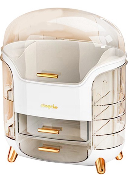 Kozmetik Saklama Kutusu Toz Geçirmez Masaüstü Tuvalet Masası Ruj Bitirme Saklama Dolabı Cilt Bakım Ürünü Rafı (Yurt Dışından)