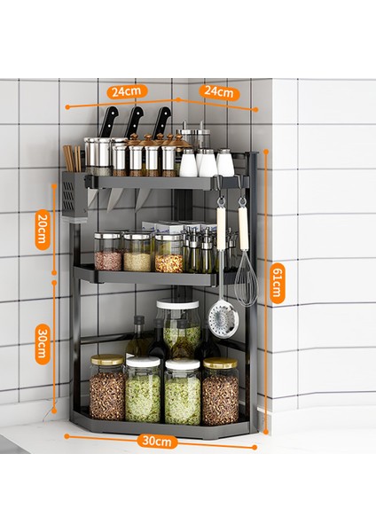Siyah Paslanmaz Çelik Baharat Rafı Çok Fonksiyonlu Baharat Rafı Baharat Depolama Rafı Mutfak Düzenleyici Raf A (Yurt Dışından) modelleri