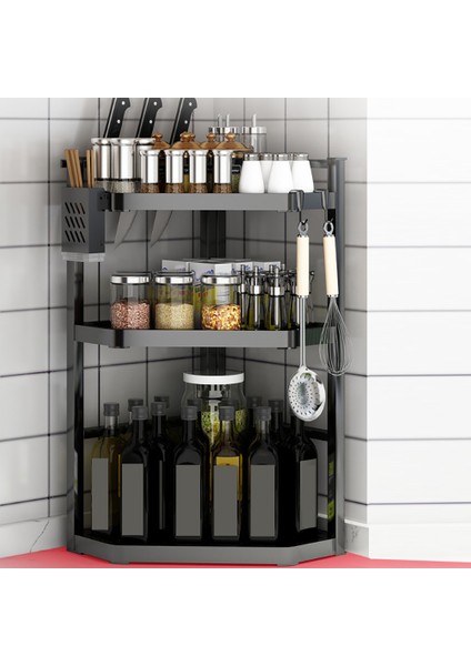 Siyah Paslanmaz Çelik Baharat Rafı Çok Fonksiyonlu Baharat Rafı Baharat Depolama Rafı Mutfak Düzenleyici Raf A (Yurt Dışından) fırsatları