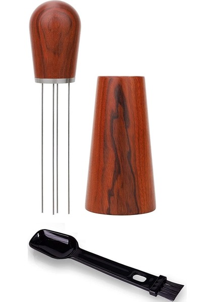 Espresso Karıştırıcı, Espresso Dağıtımı Için Kahve Karıştırma Aleti, Ahşap Tabanlı ve Fırçalı Iğne Tipi Dağıtıcı B (Yurt Dışından)