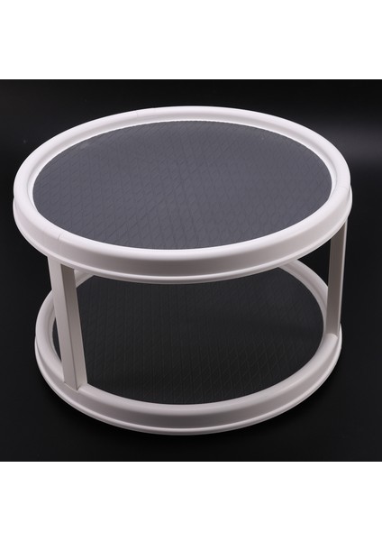 Dönen Çift Katmanlı Masaüstü Depolama Rafı Döndürülebilir Makyaj Rafı Mutfak Baharat Depolama Beyaz Gri (Yurt Dışından) modelleri