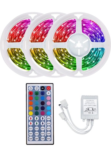 15M 3528 Rgb LED Şerit Işık 900LED Esnek LED Işık Şeridi, Cadılar Bayramı Noel Yatak Odası Için 44 Anahtar Uzaktan Kumandalı (Yurt Dışından)