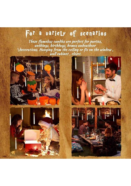 20 Adet Alevsiz Konik Değnek, Noel Cadılar Bayramı Dekorasyonu Için LED Asılı Elektrikli Mumlar (Yurt Dışından) fiyatları