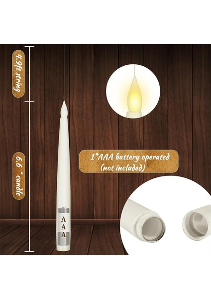 20 Adet Alevsiz Konik Değnek, Noel Cadılar Bayramı Dekorasyonu Için LED Asılı Elektrikli Mumlar (Yurt Dışından) modelleri