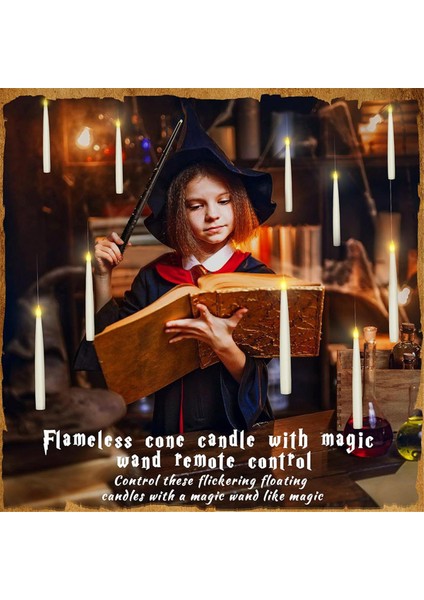 20 Adet Alevsiz Konik Değnek, Noel Cadılar Bayramı Dekorasyonu Için LED Asılı Elektrikli Mumlar (Yurt Dışından) indirimleri