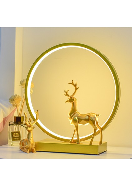 Bir Geyik Masa Lambası Yatak Odanız Sıcak Uyku Masaüstü Gece Lambası Tatil Hediyesi Noel Ev Dekorasyonu Altın (Yurt Dışından)