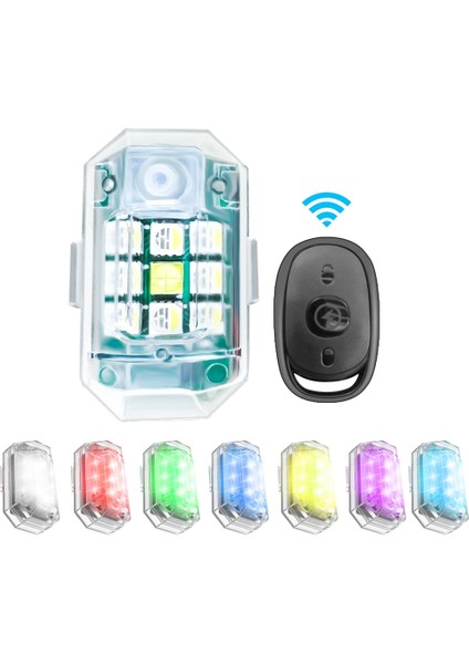 2 Adet Kablosuz Uzaktan Kumanda LED Çakarlı Lamba Araba Motosiklet Bisiklet Için 7 Renk Anti-Çarpışma Flaş Uyarı Lambası (Yurt Dışından) indirimleri