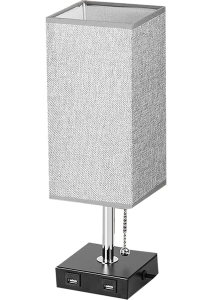 Yatak Odası Için Başucu Lambası 2 USB Şarjlı Masa Lambaları Kahve Kumaş Gölge Yatak Odası Odası Için Modern Aydınlatma Armatürü Ab Tak (Yurt Dışından)