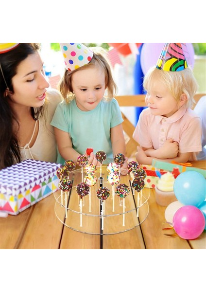 Akrilik Kek Teşhir Standı, Düğünler Için 16 Delikli Şeffaf Kare Lolipop Tutucu Bebek Duşları Doğum Günü Yıldönümleri A (Yurt Dışından)