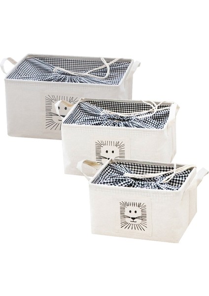 Ev Pamuk Keten Oyuncaklar Kirli Giysiler Saklama Sepeti Katlanabilir Saklama Kutusu Sepeti, Üç Farklı Boyutta (Yurt Dışından)