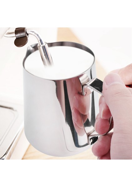 Süt Köpürtme Sürahisi 350ML (12OZ)BUHARLAMA Sürahi Paslanmaz Çelik Süt Kahve Cappuccino Latte Art Barista Buhar Sürahi Süt Sürahisi Dekorasyon Kalemli Fincan (Yurt Dışından) fırsatları
