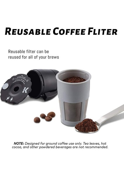 My K Cup 1.0/2.0 Tüm Ev Kahve Makineleri ile Uyumlu Kahve Yeniden Kullanılabilir Kahve Filtresi Siyah (Yurt Dışından) fırsatları