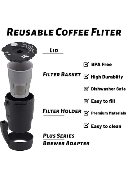 My K Cup 1.0/2.0 Tüm Ev Kahve Makineleri ile Uyumlu Kahve Yeniden Kullanılabilir Kahve Filtresi Siyah (Yurt Dışından) indirimleri