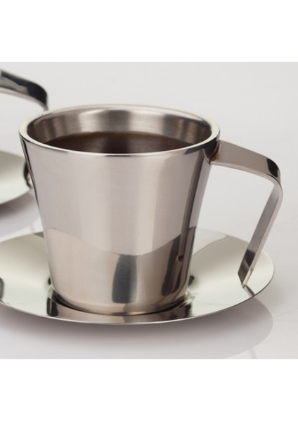 304 Paslanmaz Çelik Kahve Fincanı Tabaklı Çift Duvar Çay Bardakları 150ML Içme Bardakları (Yurt Dışından) fiyatları