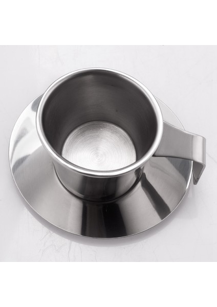 304 Paslanmaz Çelik Kahve Fincanı Tabaklı Çift Duvar Çay Bardakları 150ML Içme Bardakları (Yurt Dışından) fırsatları