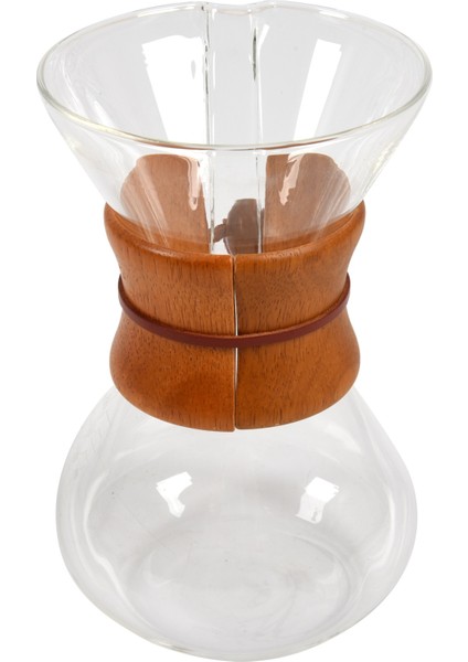 800ML Kahve Makinesi Üzerine Dökün, Cam Sürahi ve Yeniden Kullanılabilir Filtre ile Manuel Kahve Damlatıcı Brewer, Gerçek Açık Kahverengi Ahşap Kollu (Yurt Dışından)