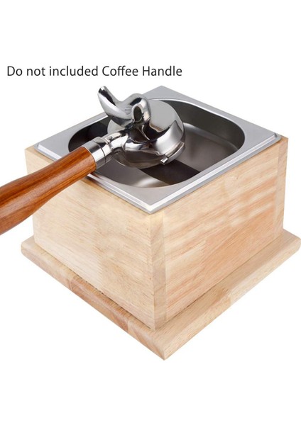 Espresso Topuzu Kutusu Paslanmaz Çelik Kahve Öğütme Topuzu Kutusu Espresso Çöp Kutusu Masif Ahşap Alt Dayanıklı, Rahat, Küçük (Yurt Dışından)