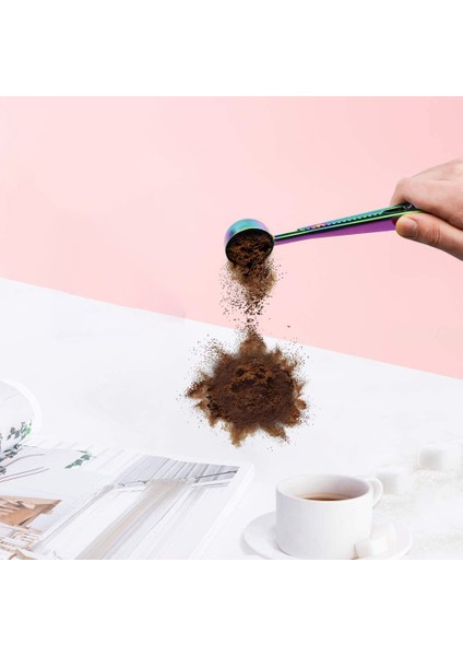 Kahve Kepçe Klipsi, 4 Adet Paslanmaz Çelik Masa Kaşığı, 2'si 1 Arada Uzun Saplı Çok Fonksiyonlu Sızdırmazlık Torbası Klipsi Çay, Kahve Vb (Yurt Dışından) indirimleri