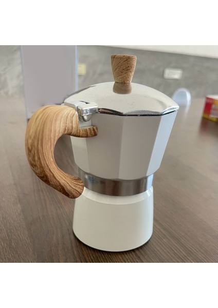 300ML Vintage Ahşap Saplı Espresso Makinesi Moka Pot Klasik Italyan Cafe Araçları Mutfak Cafe Aksesuarları (Yurt Dışından)