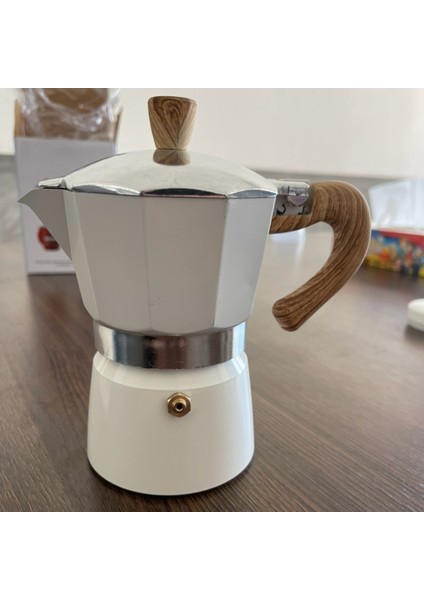 300ML Vintage Ahşap Saplı Espresso Makinesi Moka Pot Klasik Italyan Cafe Araçları Mutfak Cafe Aksesuarları (Yurt Dışından)