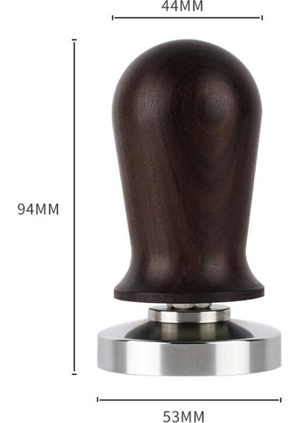 53 mm Ahşap Saplı Kahve Presi Sabotaj Tozu Çekiç Paslanmaz Çelik Taban Cuibourtia Ahşap Barista Espresso Sabotaj (Yurt Dışından)