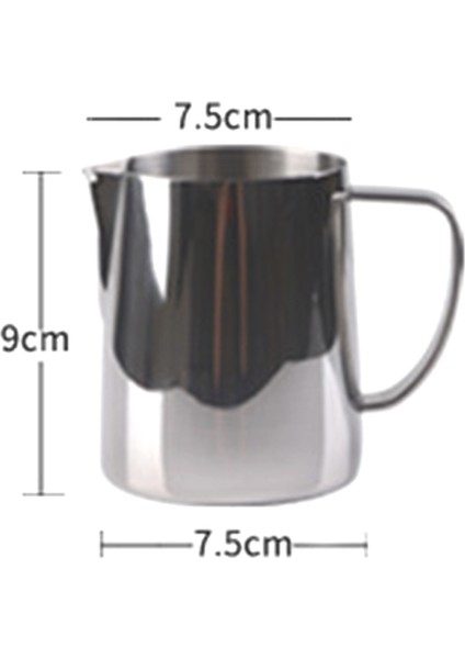 Süt Sürahisi 350ML Paslanmaz Çelik Köpürtme Sürahi Çekme Çiçek Fincan Kahve Süt Köpürtücü Latte Sanat Süt Köpüğü Aracı Coffeeware (Yurt Dışından)
