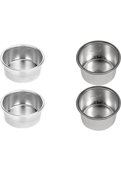 4 Adet 51MM 2 Bardak 4 Bardak Paslanmaz Çelik Kahve Makinesi Filtresi Gözenekli Tek Katmanlı Toz Tekneli Toz Kase (Yurt Dışından)