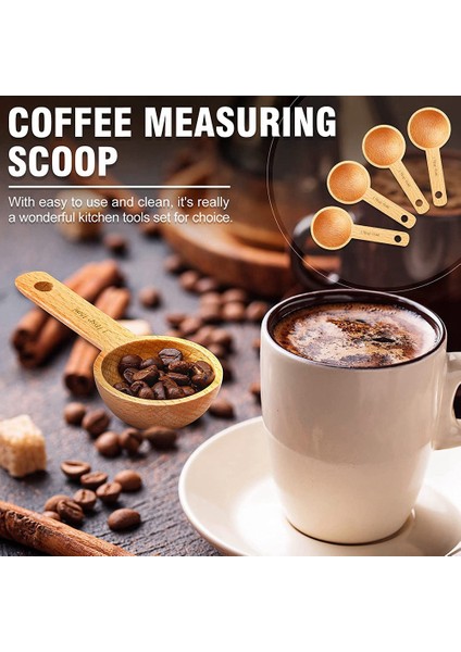 4 Adet Kahve Kaşığı Ahşap Kahve Kaşığı Kahve Çekirdeklerini Ölçmek Için Ölçü Kepçesi Çay Ev Mutfak Aksesuarları, 15 ml (Yurt Dışından) fiyatları
