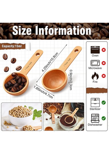 4 Adet Kahve Kaşığı Ahşap Kahve Kaşığı Kahve Çekirdeklerini Ölçmek Için Ölçü Kepçesi Çay Ev Mutfak Aksesuarları, 15 ml (Yurt Dışından) fırsatları