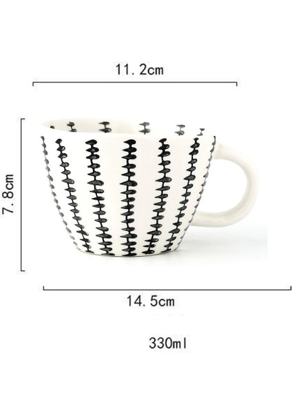 Geometrik Seramik Bardak El Boyalı Kapasiteli Su Kolu Bardak Düzensiz Süt Ofis Kahve Fincanı Hediye Ev Dekor Q (Yurt Dışından) fiyatları