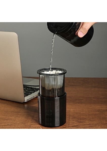 Taşınabilir 3-In-1 El Dökün Cezve Seti Taşınabilir Filtre Filtreli Fincan Filtre Seyahat Kahve El Dökün Fincan, Siyah-Şeffaf (Yurt Dışından) fırsatları