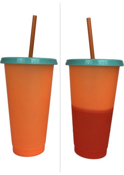 710ML Büyülü Renk Değişimi Bardak Renkli Soğuk Su Rengi Değişen Kahve Fincanı Kupa Su Pipetli Şişeler 5 Adet (Yurt Dışından) fiyatları