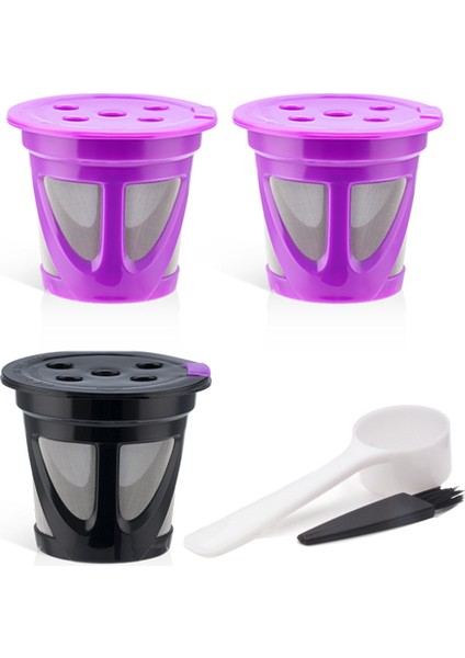 Tek Kahve Makinesi ile Yeniden Kullanılabilir K Cup Uyumlu Doldurulabilir Kcups Kahve Filtreleri, B (Yurt Dışından)