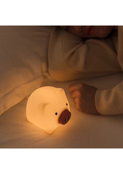 Güzel LED Işık Basın Lambaları Sevimli Gülümseme Yüz Yavru Gece Lambası Çocuk Yatak Odası Masa Masa Dekoru Mini LED Lamba Ampulü (Mavi) (Yurt Dışından)