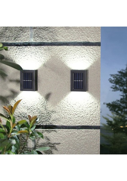 4 Adet Güneş Işığı Su Geçirmez LED Işık Bahçe Sokak Peyzaj Balkon Dekor Güneş Duvar Lambası Açık, Sıcak Işık (Yurt Dışından)