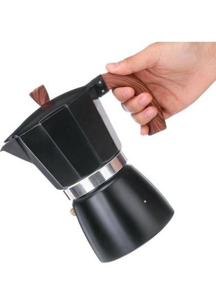 3 Fincan Moka Cezve Espresso Makinesi Küba Kahve Makinesi Ev Ofis Için Aracı (150 ml Siyah) (Yurt Dışından)
