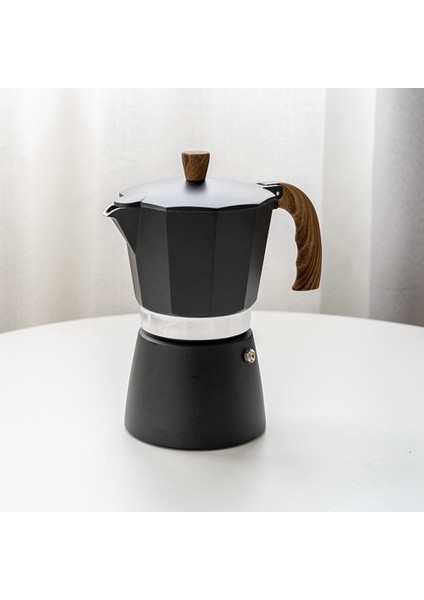 3 Fincan Moka Cezve Espresso Makinesi Küba Kahve Makinesi Ev Ofis Için Aracı (150 ml Siyah) (Yurt Dışından)