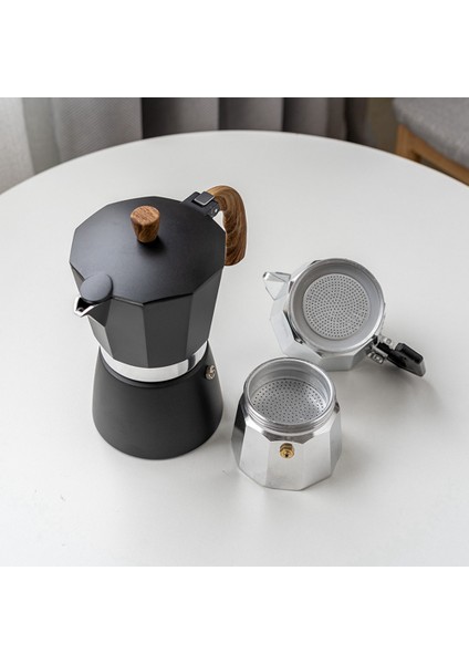 3 Fincan Moka Cezve Espresso Makinesi Küba Kahve Makinesi Ev Ofis Için Aracı (150 ml Siyah) (Yurt Dışından)