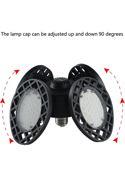 10000LM LED Garaj Işık E27 100 W Ampul Deforme Edilebilir Tavan Armatür Lambası Atölye Endüstriyel ve Madencilik Için Kara-Gümüş (Yurt Dışından)