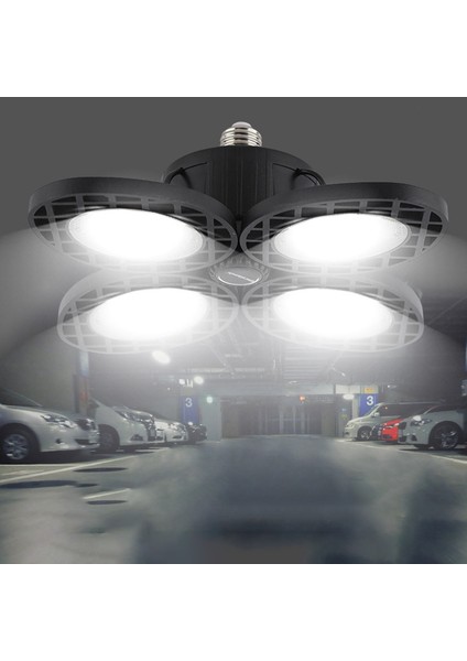 10000LM LED Garaj Işık E27 100 W Ampul Deforme Edilebilir Tavan Armatür Lambası Atölye Endüstriyel ve Madencilik Için Kara-Gümüş (Yurt Dışından)
