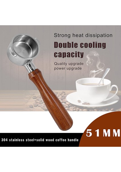 Kahve 51MM Dipsiz Portafilter Icona Ecp ECOV311 Espresso Makinesi ile Uyumlu, Taban Filtre Tutucu Yok (Yurt Dışından)