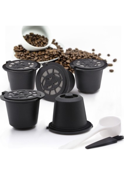 10 Adet Yeniden Kullanılabilir Doldurulabilir Kahve Kapsül Filtreleri Kaşık Fırça ile Mutfak Aksesuarları Kahve Filtresi Kırmızı (Yurt Dışından) indirimleri