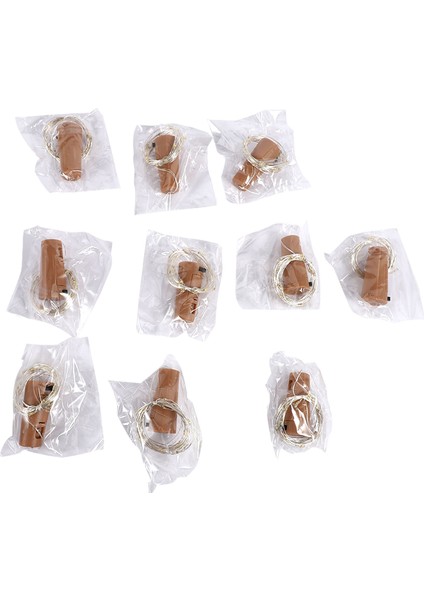 10 Adet LED Lamba Şarap Şişesi Mantarı Dize Işık Su Geçirmez Yıldızlı Lambalar Diy Parti Festivali Düğün Dekorasyon Işıkları Sıcak Beyaz (Yurt Dışından)