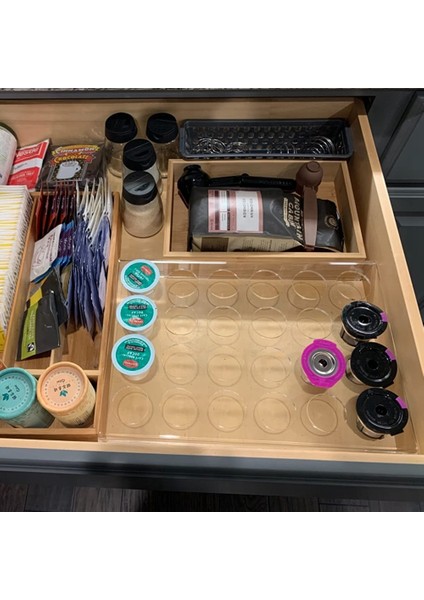 Akrilik Kahve Çekirdeği Bar Depolama Rafı Kapsül Vitrin Rafı Çekmece Depolama Düzenleme Tepsisi K Fincan Braketi 24 Tutabilir (Yurt Dışından) modelleri