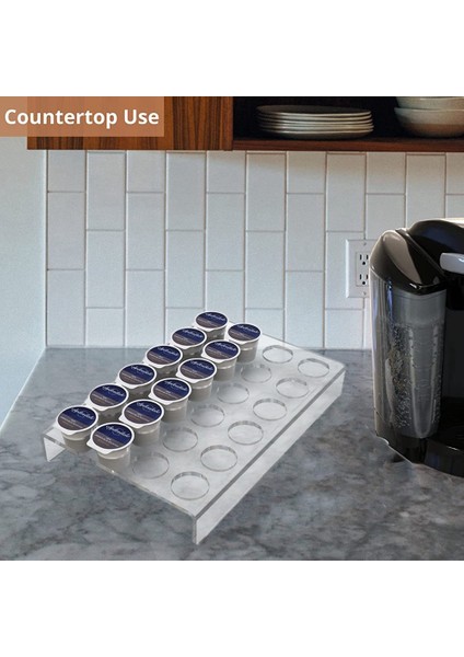 Akrilik Kahve Çekirdeği Bar Depolama Rafı Kapsül Vitrin Rafı Çekmece Depolama Düzenleme Tepsisi K Fincan Braketi 24 Tutabilir (Yurt Dışından) fırsatları